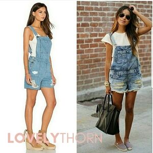 DL1961 // ltd ed cara denim destroyed shortalls julie sarinara sincerely jules